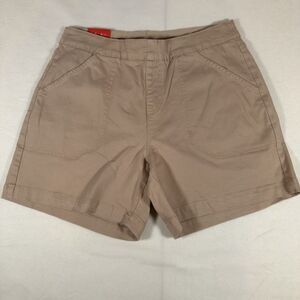 NWT Nautica Womens Shorts Size M Pockets Stretch Cotton Blend Pull On Tan Casual
